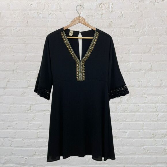 NKN Nekane Sequin Black Boho Mini Dress S ✨ - Picture 2 of 12